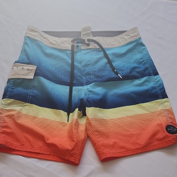 Rip Curl Blue and Orange Board Shorts Gradient Design - Picture 1 of 5